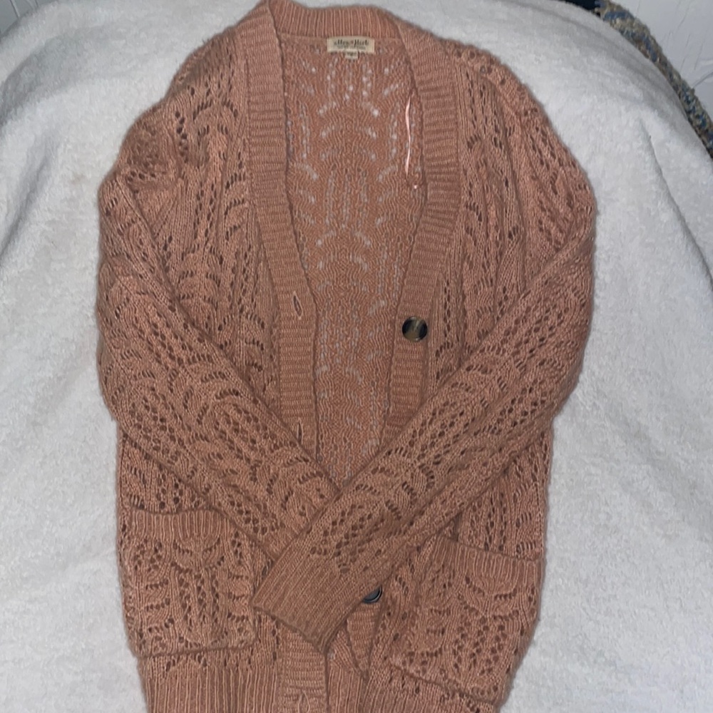 Long pink sweater
